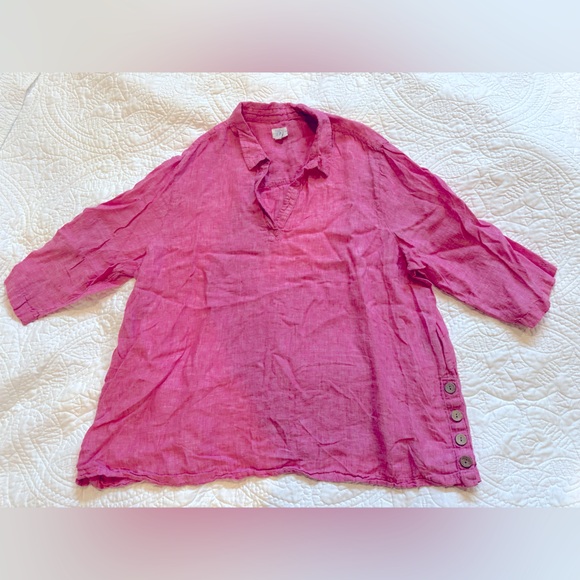 Sigrid Olsen Linen Split Neckline Pullover Tunic Top 3X - Picture 1 of 4